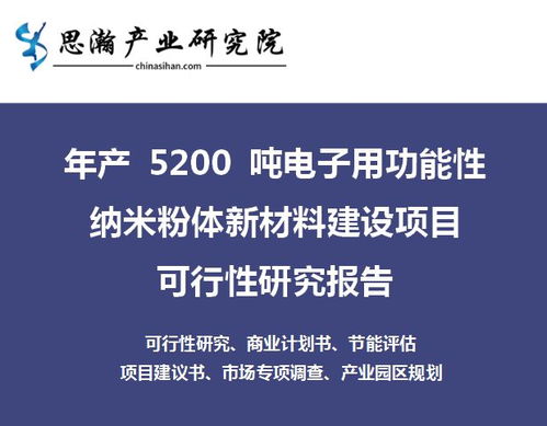 年产 5200 吨电子用功能性纳米粉体新材料建设项目可行性研究报告